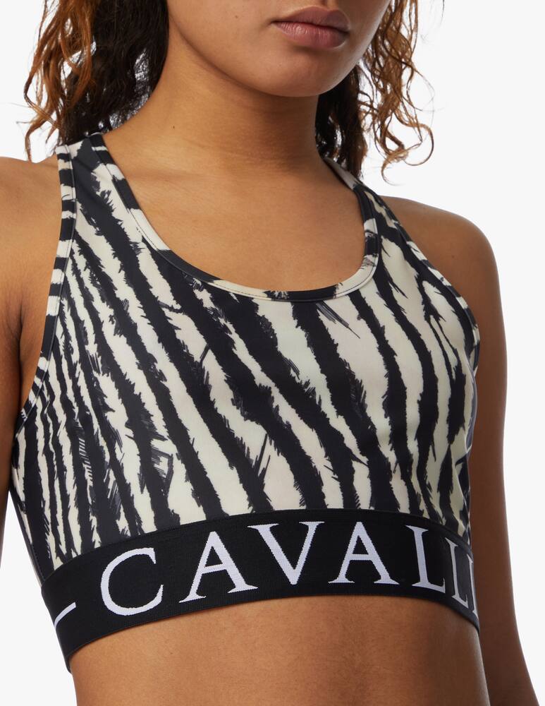 rinascente Roberto Cavalli Top crop con logo Macu - bianco