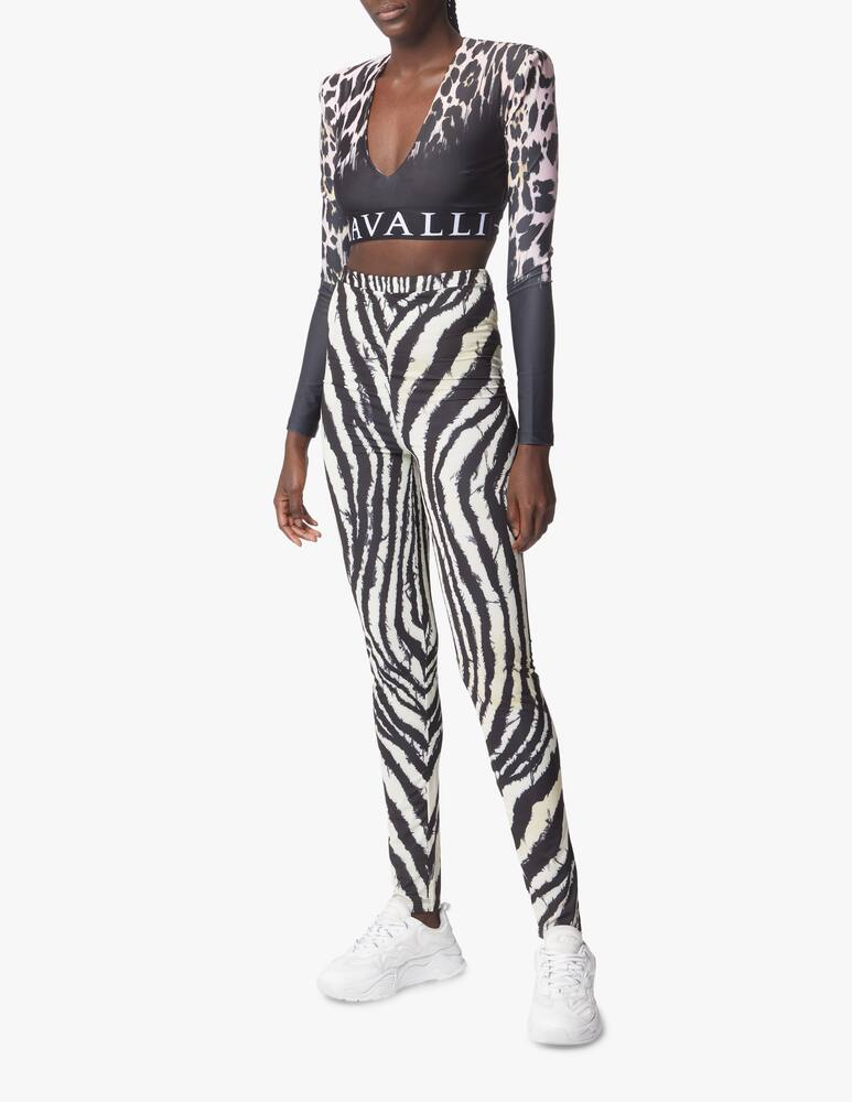 rinascente Roberto Cavalli Leggings zebra print - black