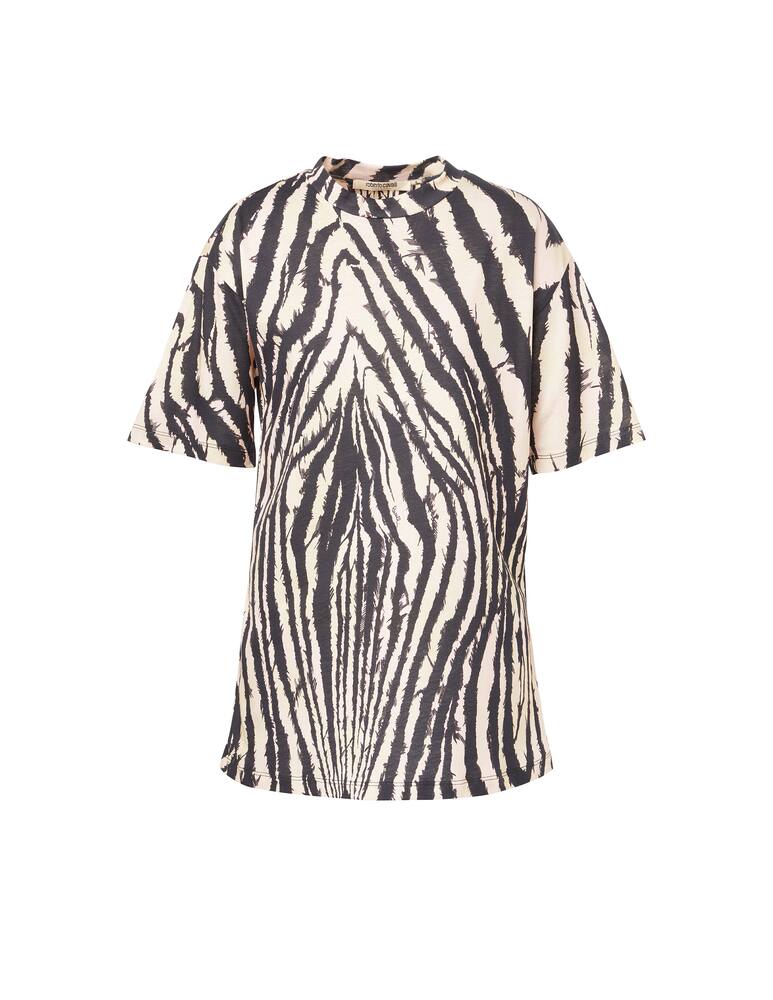 rinascente Roberto Cavalli T-shirt oversized in cotone stampa zebra - nero