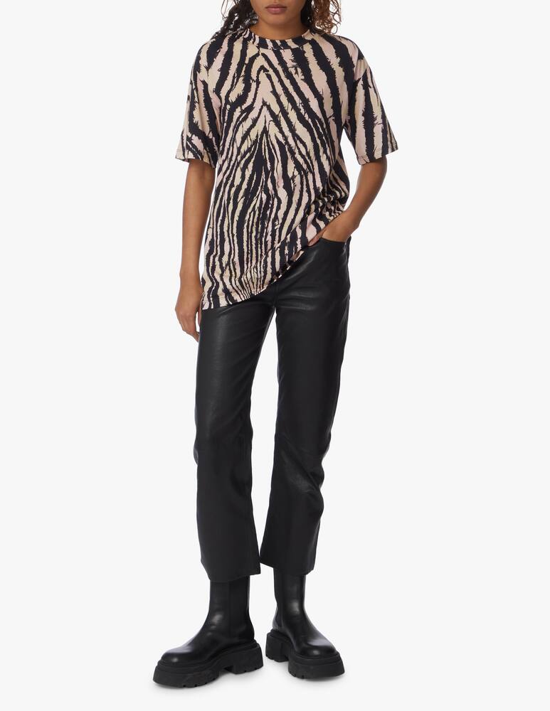 rinascente Roberto Cavalli T-shirt oversized in cotone stampa zebra - nero