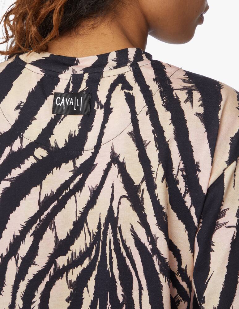 rinascente Roberto Cavalli T-shirt oversized in cotone stampa zebra - nero
