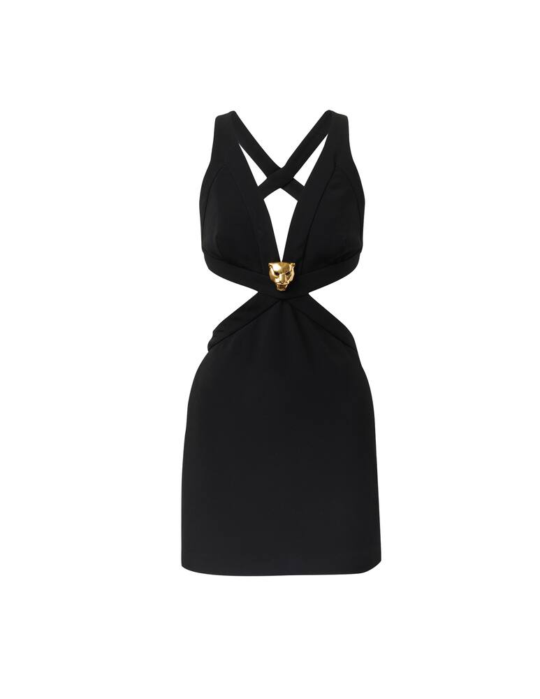 rinascente Roberto Cavalli Vestito corto con spacco laterale - nero