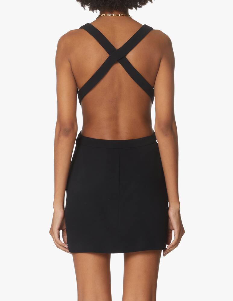 rinascente Roberto Cavalli Vestito corto con spacco laterale - nero