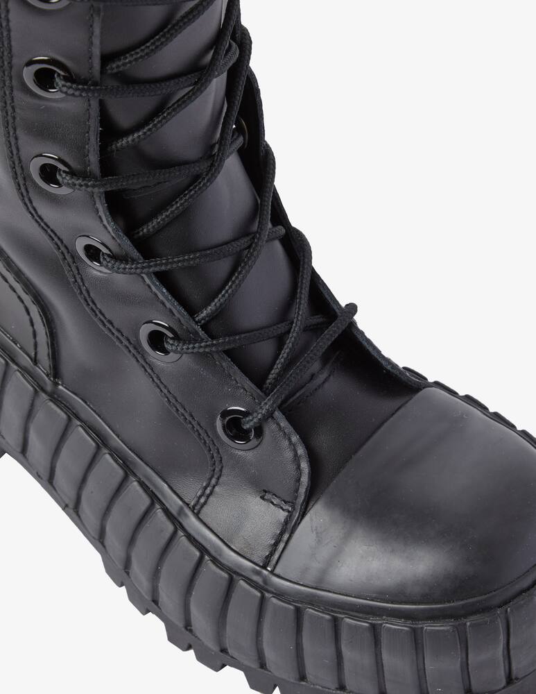 rinascente MM6 Maison Margiela Vulcanized lace up boots - Black