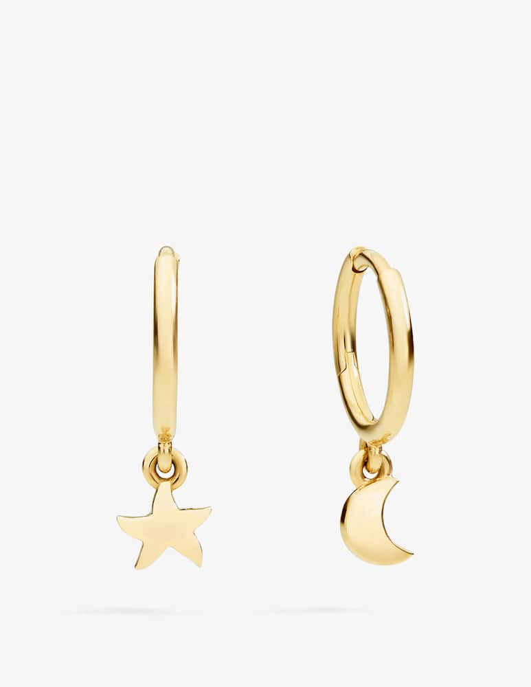 rinascente DoDo Orecchini hoop stellina & luna oro giallo