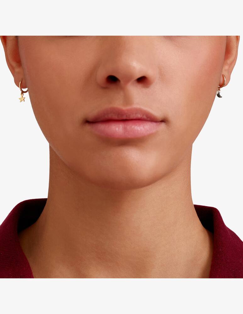 rinascente DoDo Orecchini hoop stellina & luna oro giallo