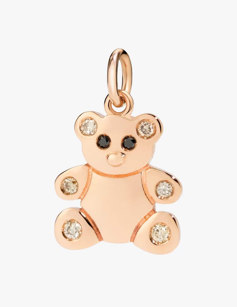 rinascente DoDo Pendant Teddy Bear rose gold diamonds and enamel
