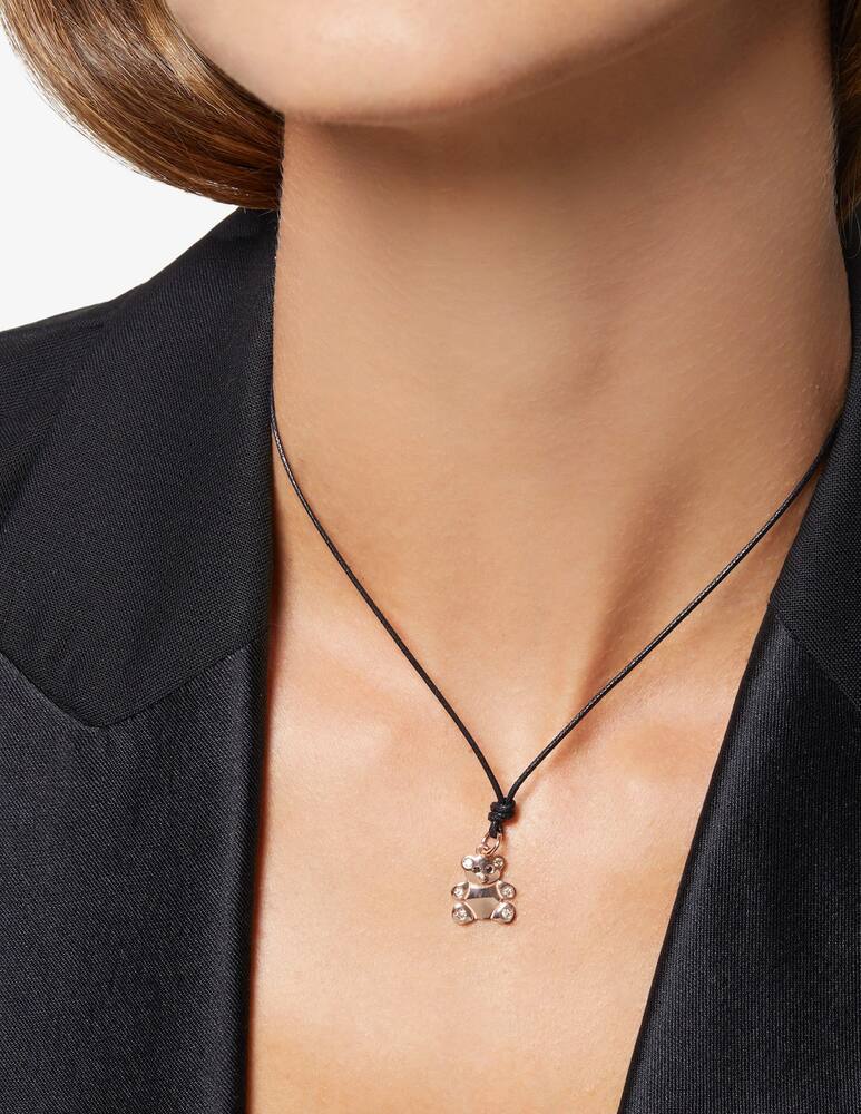 rinascente DoDo Pendant Teddy Bear rose gold diamonds and enamel