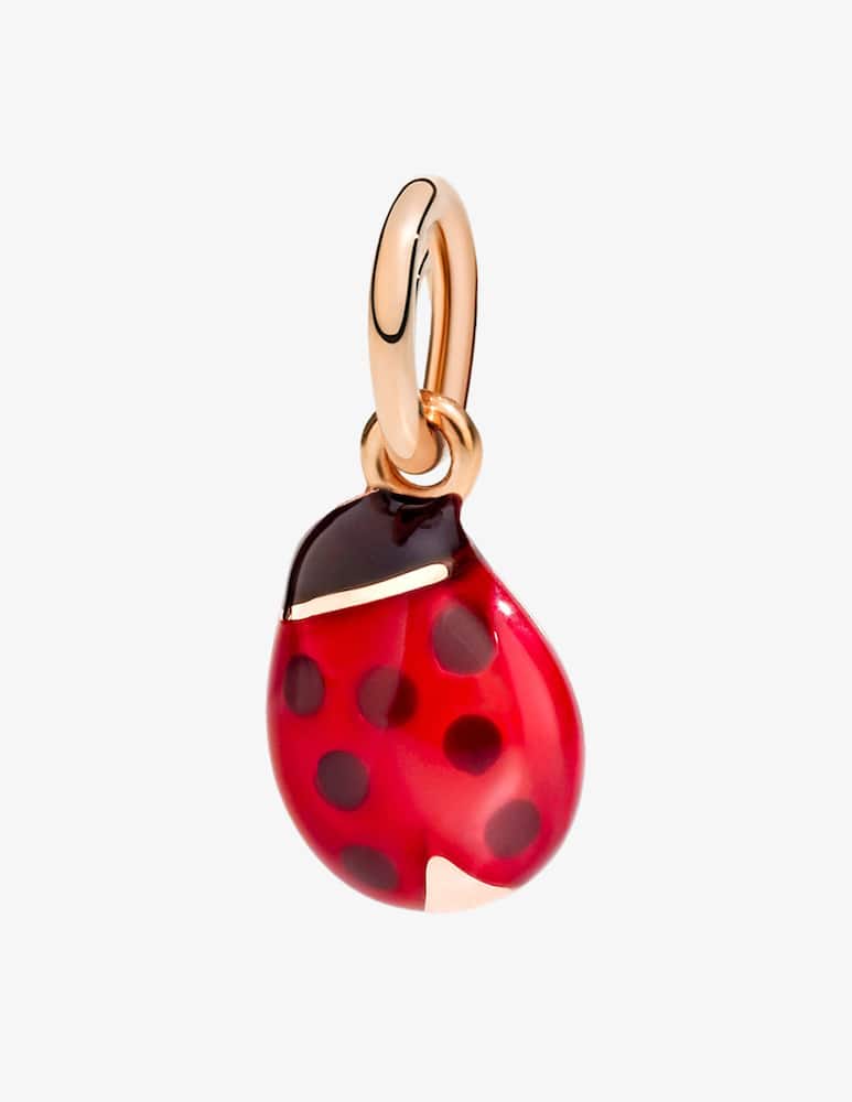 DoDo Ciondolo Coccinella oro rosa smalto rosso e nero - immagine 1 DoDo Ciondolo Coccinella oro rosa smalto rosso e nero - immagine 1