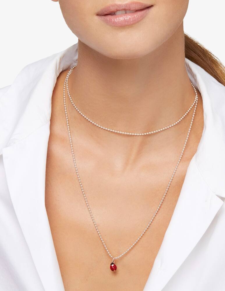 rinascente DoDo Pendant Ladybug rose gold red and black enamel