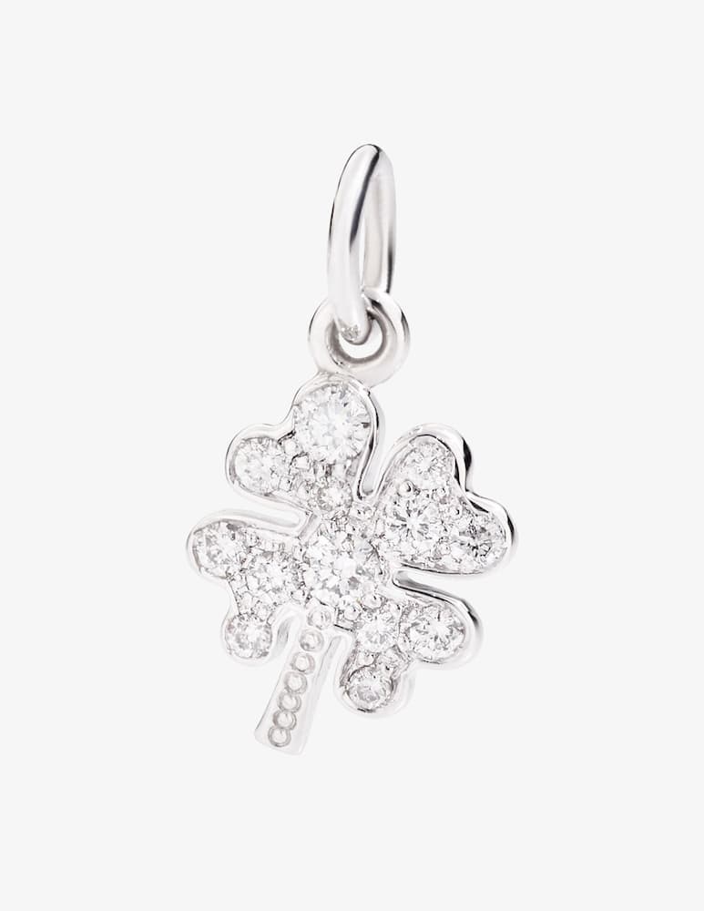 rinascente DoDo Ciondolo Quadrifoglio oro bianco e diamanti bianchi