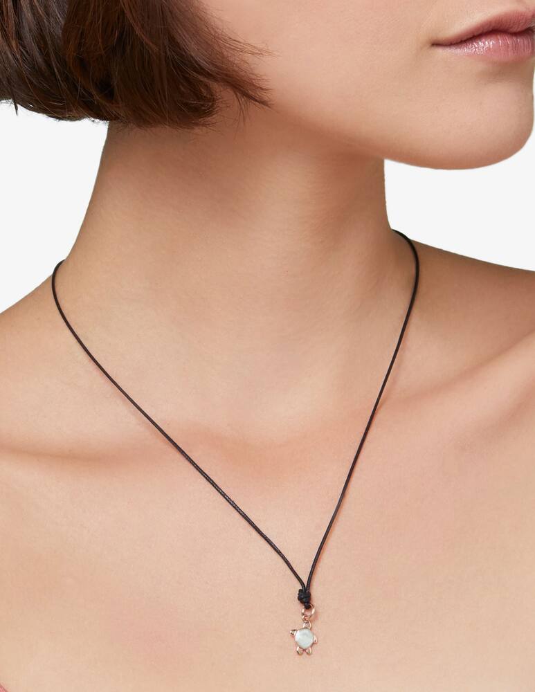 rinascente DoDo Pendant Sea turtle rose gold and enamel