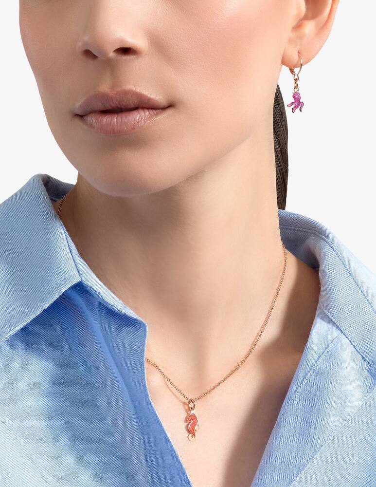 rinascente DoDo Ciondolo Cavaluccio oro rosa e smalto perlato