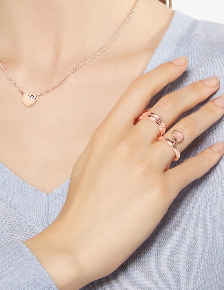 rinascente DoDo Ciondolo Cuore oro rosa smalto rosa