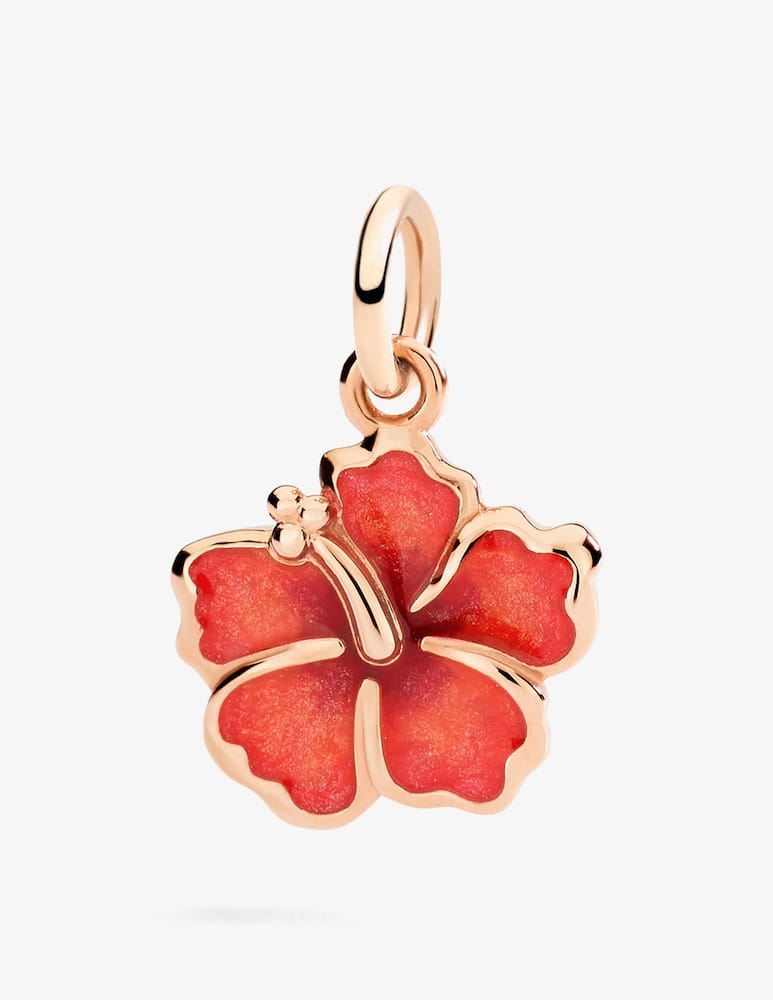 rinascente DoDo Pendant Hibiscus flower rose gold & enamel