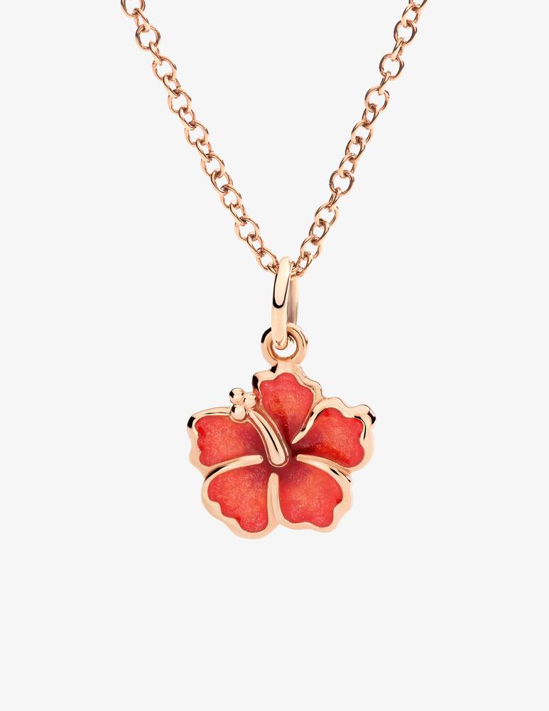 rinascente DoDo Pendant Hibiscus flower rose gold & enamel