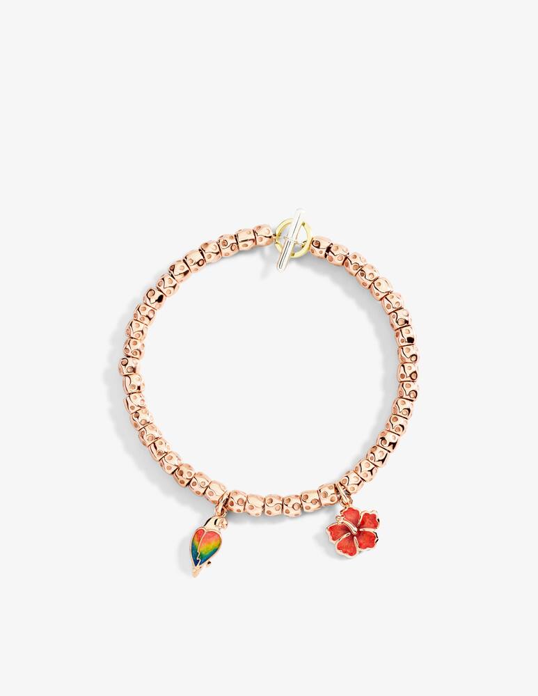 rinascente DoDo Pendant Hibiscus flower rose gold & enamel