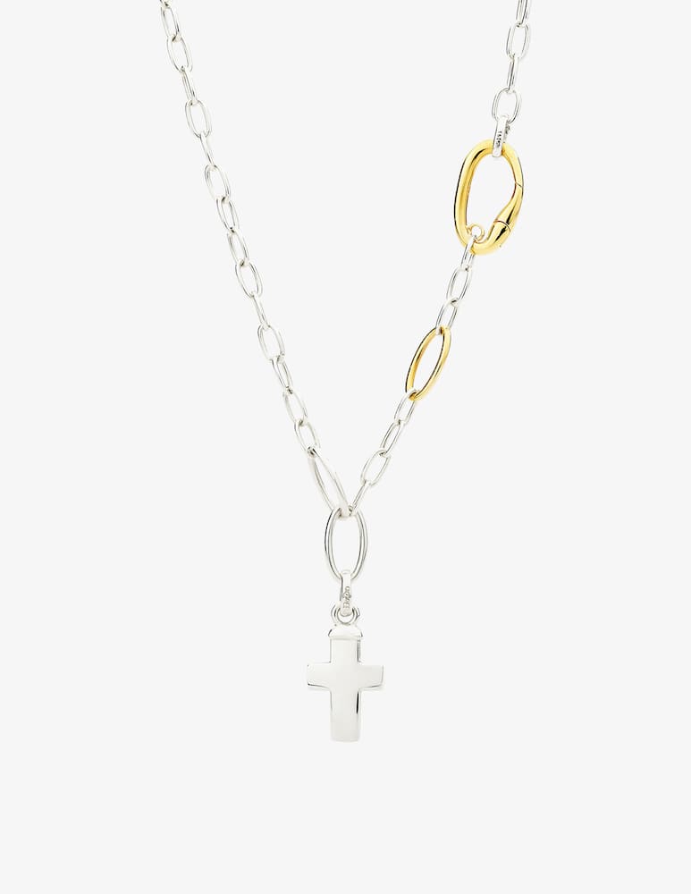 rinascente DoDo Sterling silver maxi cross charm with openable link