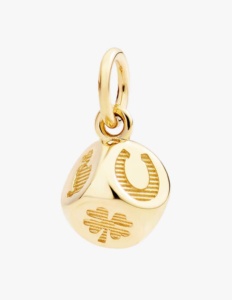 rinascente DoDo 9k yellow gold dice charm with tsavorite (0.02 ct)