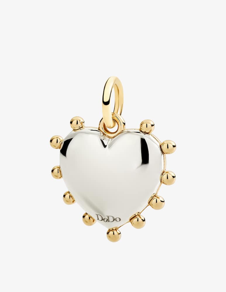 rinascente DoDo 9k yellow gold and sterling silver heart charm in with malachite (1.6 ct)