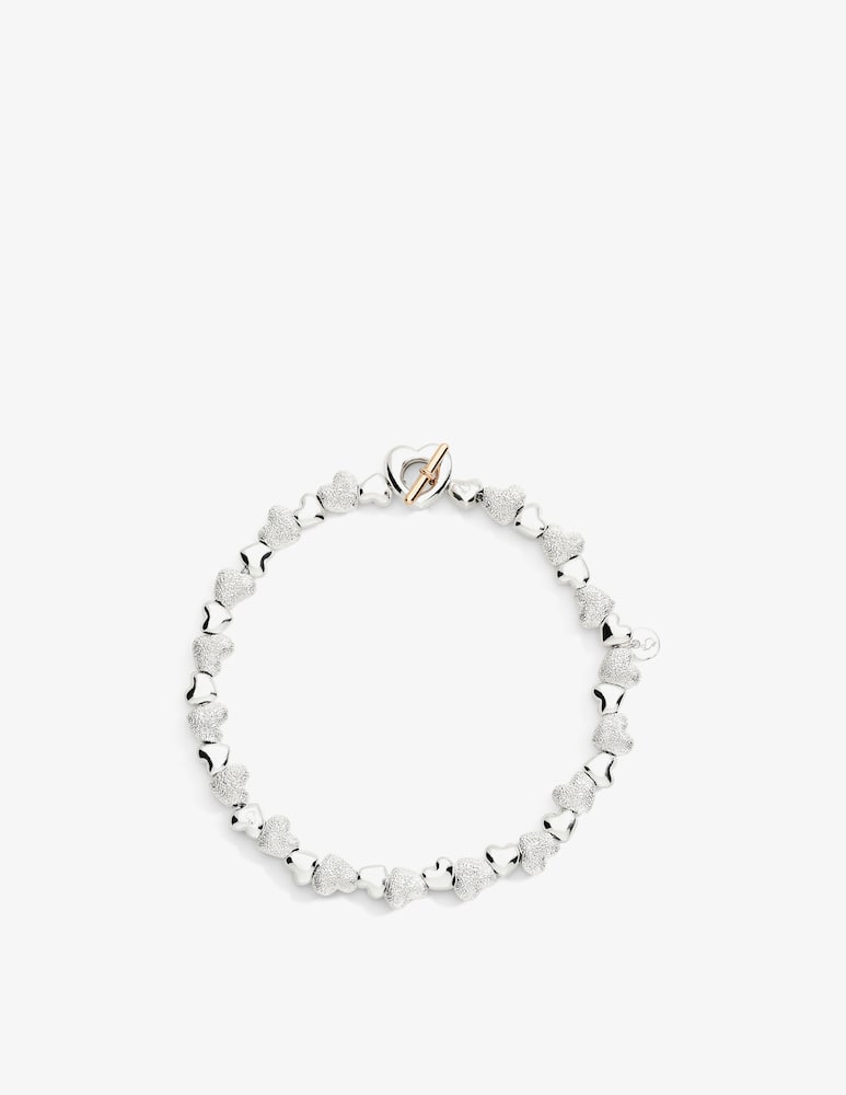 rinascente DoDo Bracciale Cuore con componenti in argento e effetto diamantato
