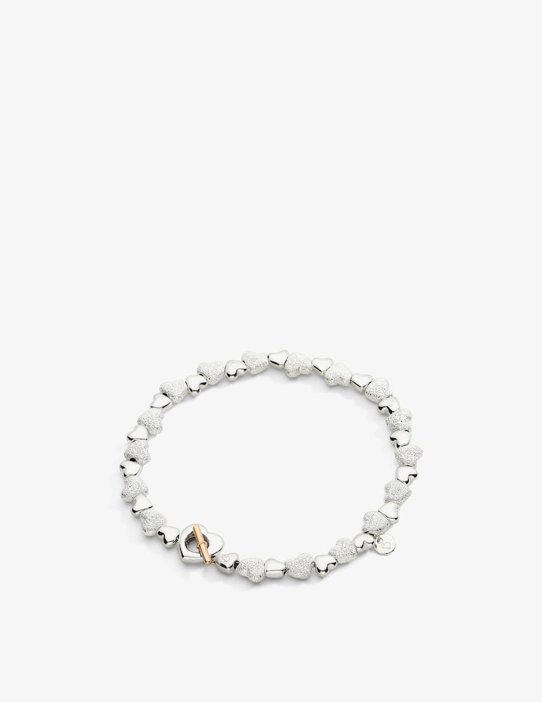 rinascente DoDo Bracciale Cuore con componenti in argento e effetto diamantato