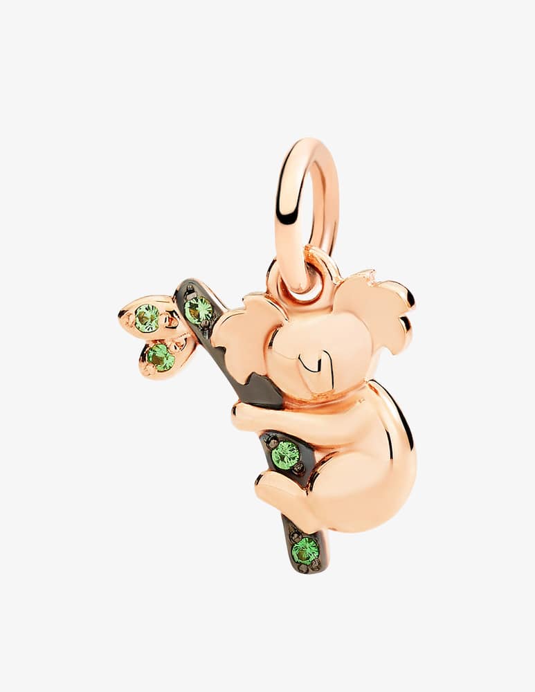 DoDo Ciondolo koala in oro rosa 9K con 5 tsavoriti (ct 0,02) - immagine 1 DoDo Ciondolo koala in oro rosa 9K con 5 tsavoriti (ct 0,02) - immagine 1