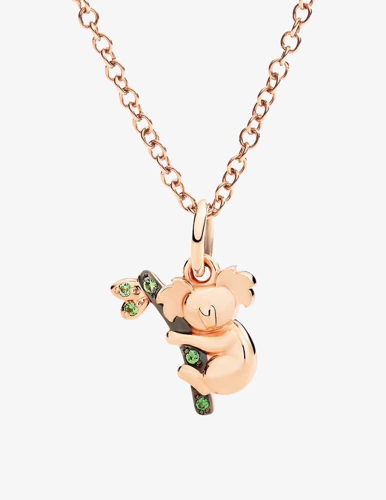 DoDo Ciondolo koala in oro rosa 9K con 5 tsavoriti (ct 0,02) - immagine 2 DoDo Ciondolo koala in oro rosa 9K con 5 tsavoriti (ct 0,02) - immagine 2