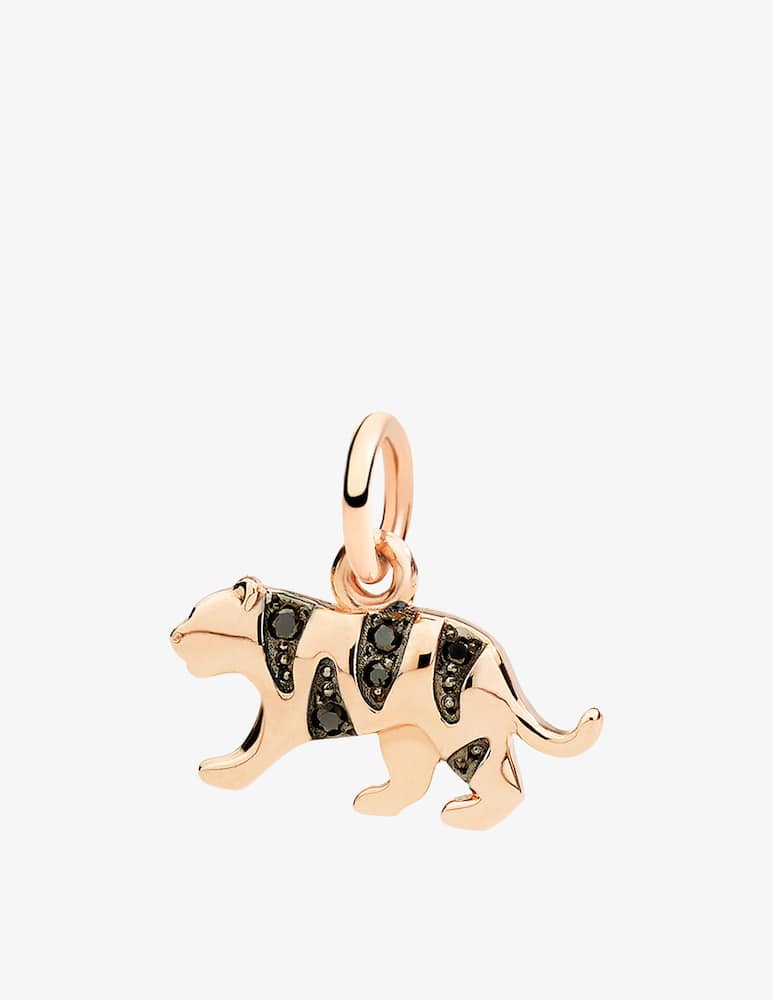DoDo Ciondolo tigre in oro rosa 9K e 5 diamanti black (ct 0,02) - immagine 1 DoDo Ciondolo tigre in oro rosa 9K e 5 diamanti black (ct 0,02) - immagine 1