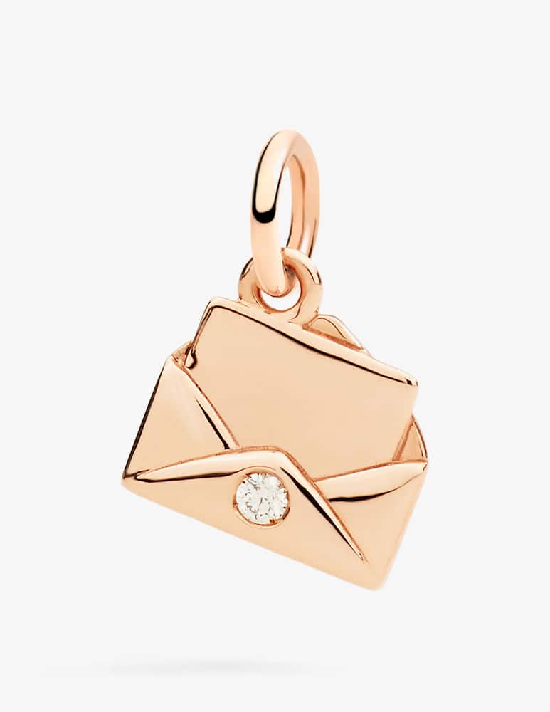 DoDo Ciondolo lettera in oro rosa 9K con 1 diamante bianco (ct 0,02) - immagine 1 DoDo Ciondolo lettera in oro rosa 9K con 1 diamante bianco (ct 0,02) - immagine 1
