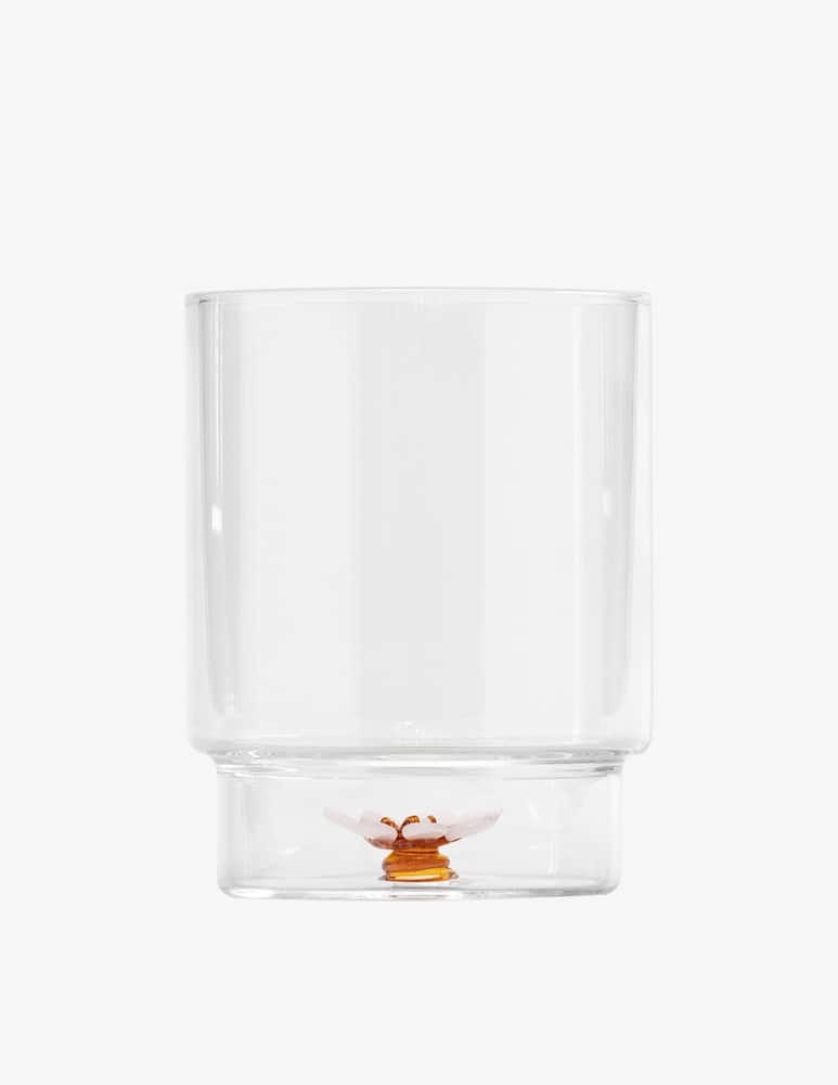 rinascente Zafferano Teca Spring Bicchiere Fiore Bianco-Ambra Set 4pz