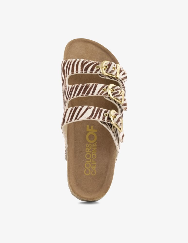 rinascente Colors Of California Zebra print triple strap sandals