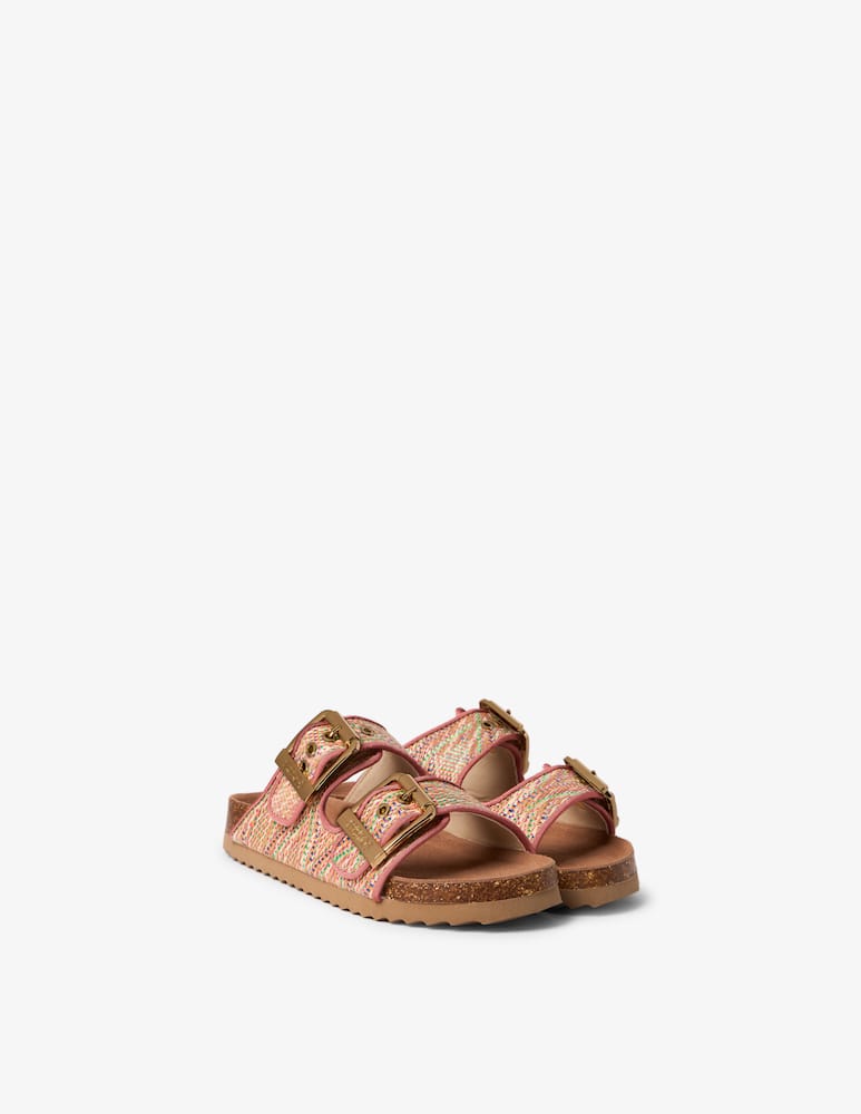 rinascente Colors Of California Raffia double buckle sandals