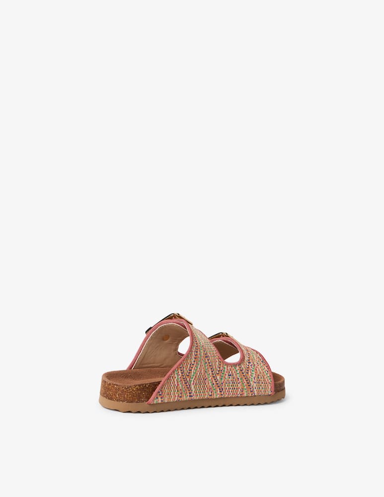 rinascente Colors Of California Raffia double buckle sandals
