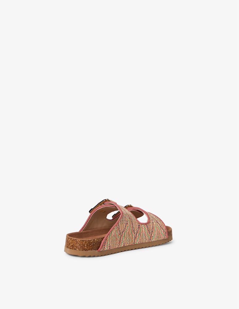 rinascente Colors Of California Raffia double buckle sandals