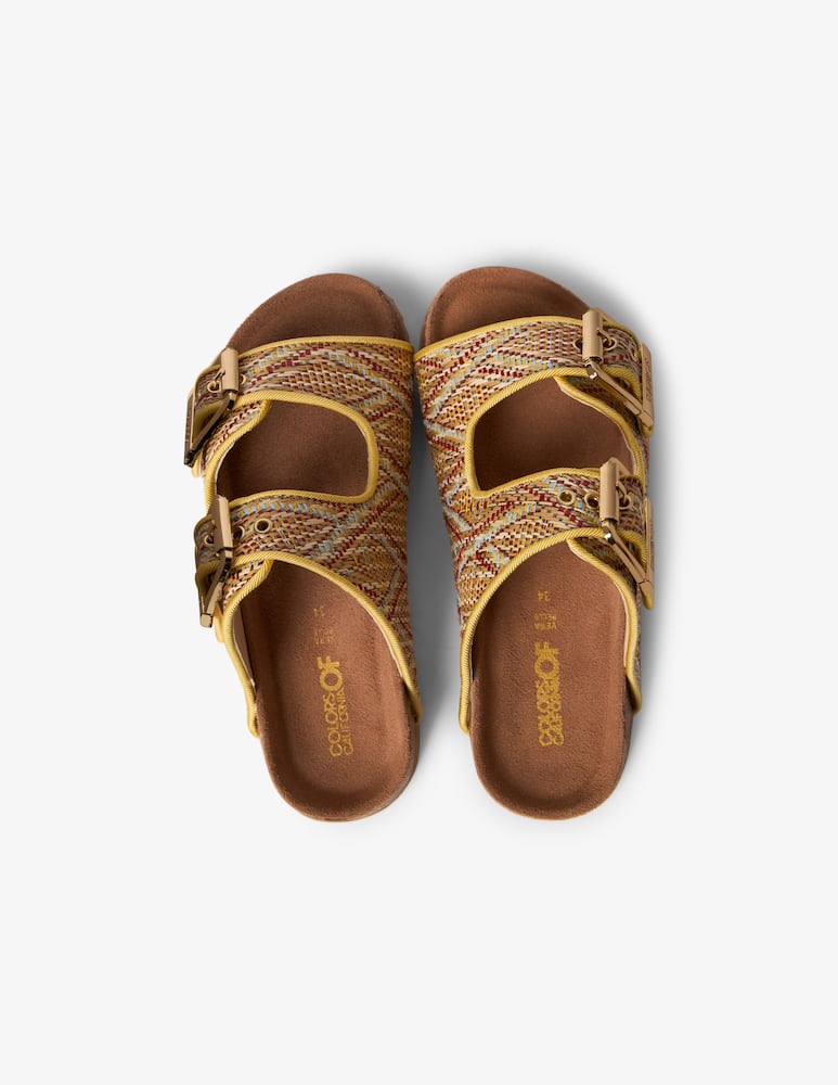 rinascente Colors Of California Raffia double strap sandals