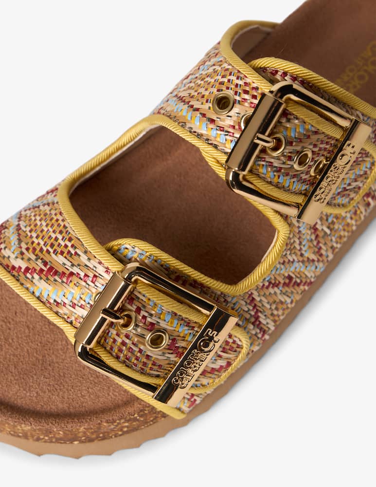 rinascente Colors Of California Raffia double strap sandals