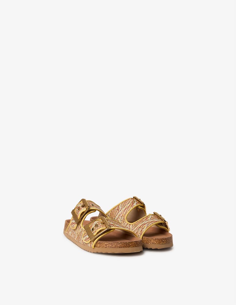 rinascente Colors Of California Raffia double strap sandals