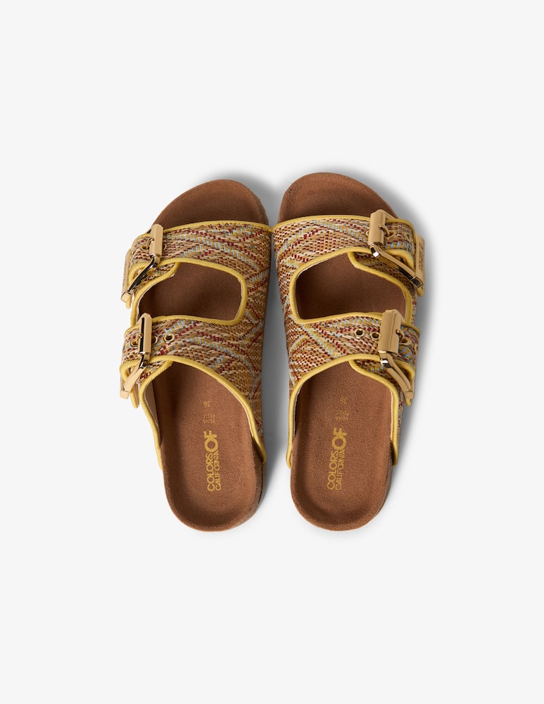 rinascente Colors Of California Raffia double strap sandals