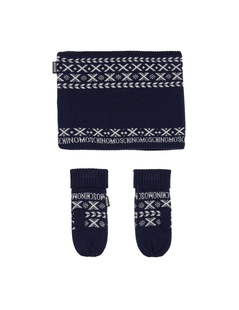 rinascente Moschino Baby set with neck warmer and gloves