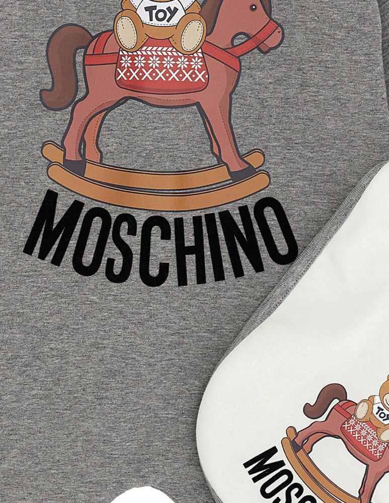 rinascente Moschino Baby set con tutina e bavaglino