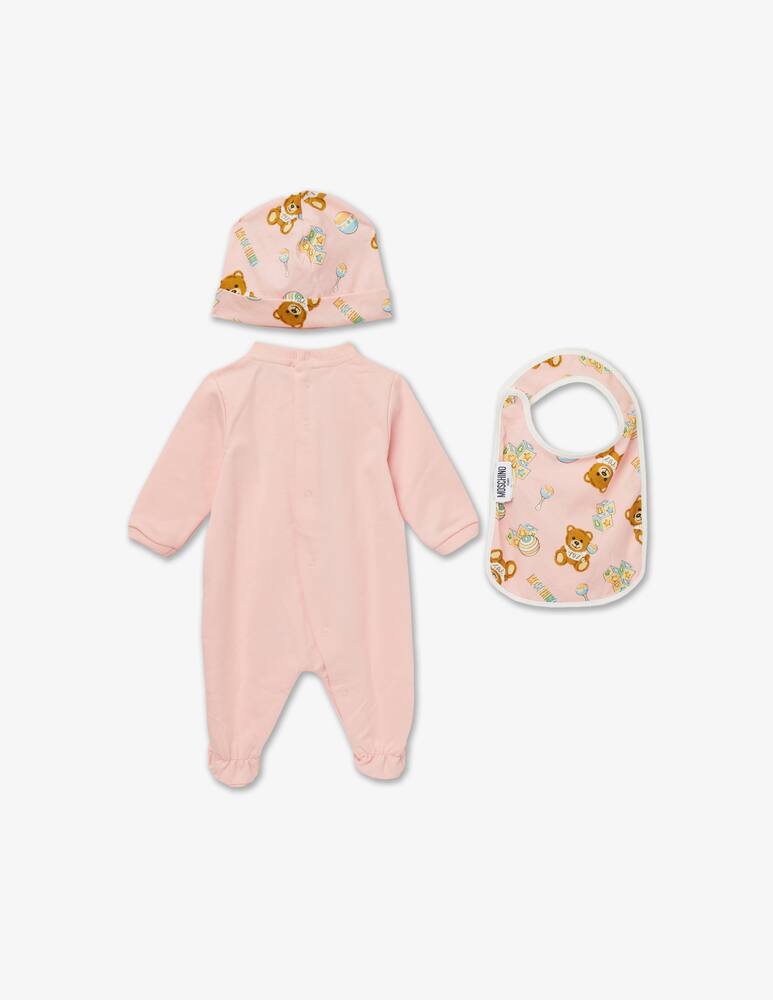 rinascente Moschino Onesie set with bib and hat