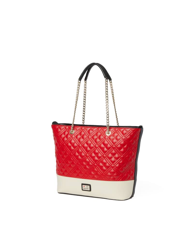 rinascente Love Moschino Borsa shopper con grande cuore trapuntato - nero