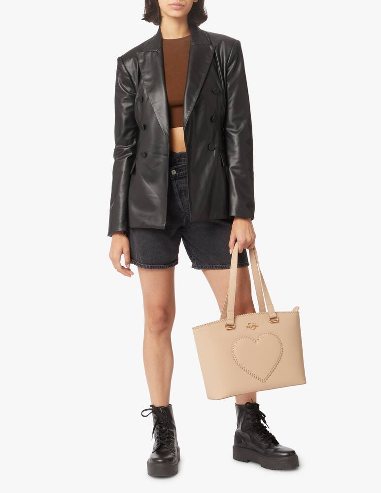 rinascente Love Moschino Borsa a spalla cuore allacciato - beige