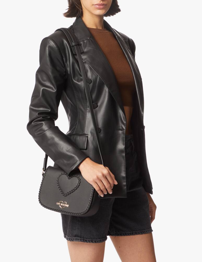 rinascente Love Moschino Crossbody bag with laced heart - black