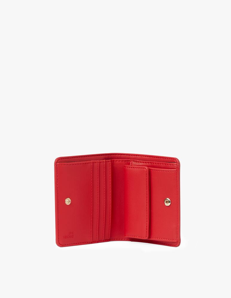 rinascente Love Moschino Portafoglio S con bottoni e scritta - rosso
