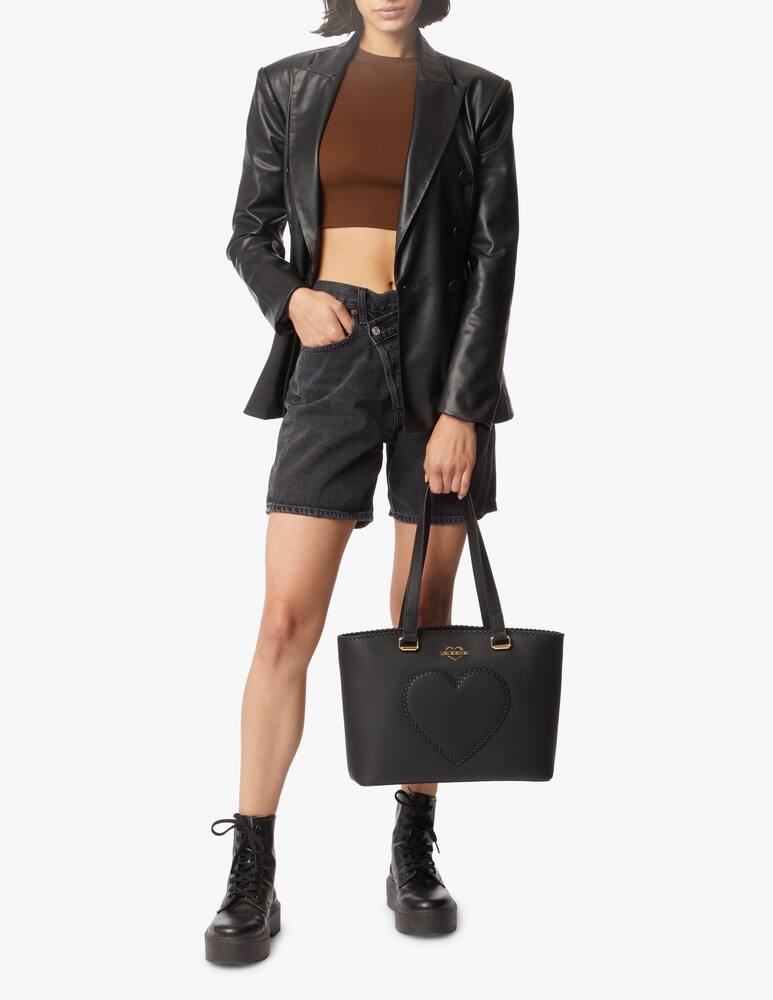 rinascente Love Moschino Borsa a spalla cuore allacciato - nero