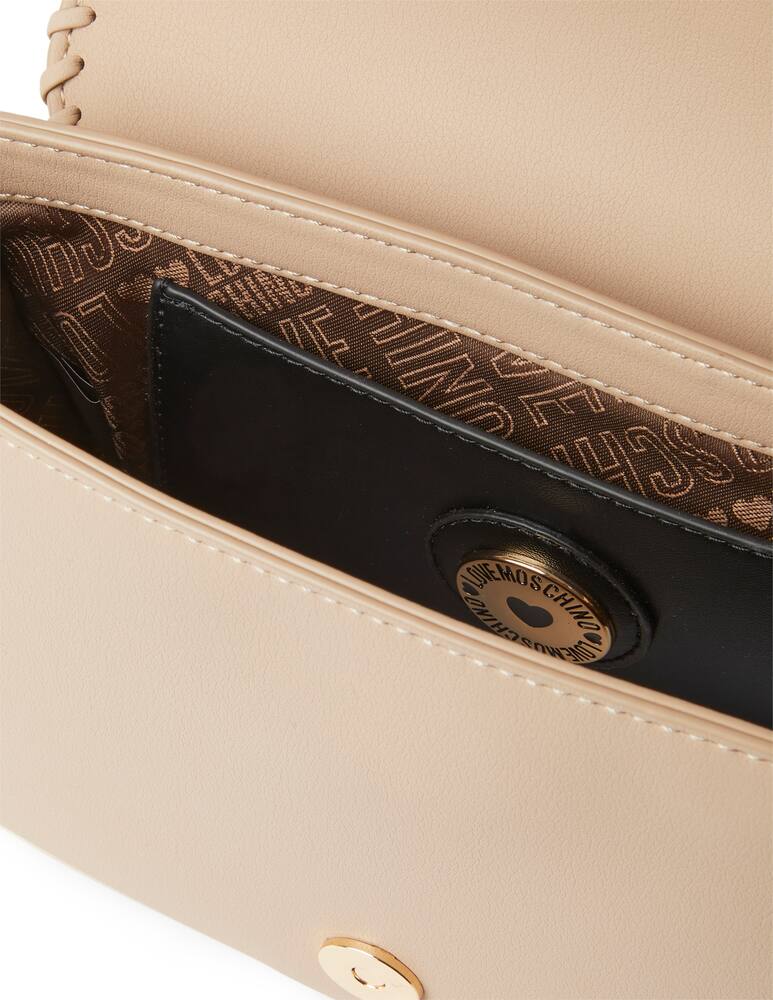 rinascente Love Moschino Crossbody bag with laced heart - beige