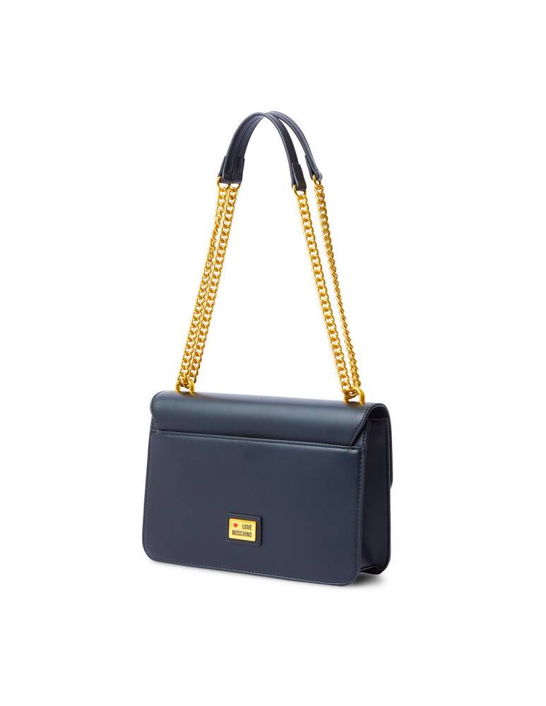 rinascente Love Moschino Heartbit crossbody bag with chain - black