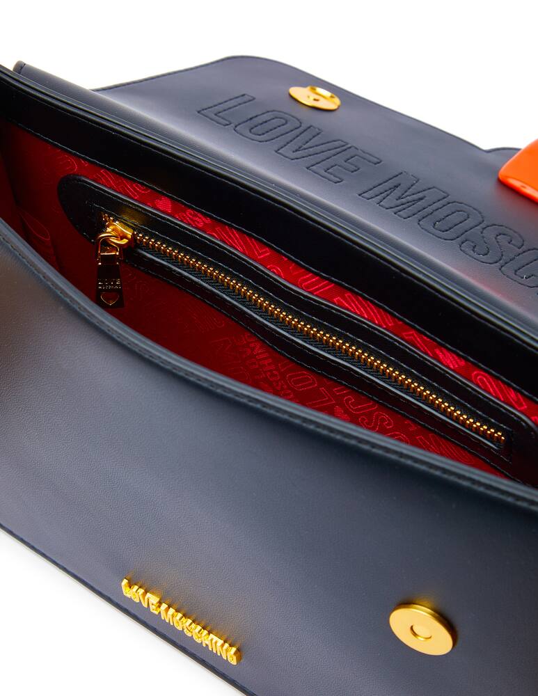 rinascente Love Moschino Heartbit crossbody bag with chain - black